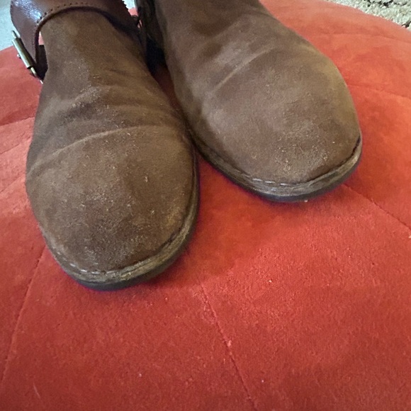 H.S. Trask suede leather Ankle Boots booties Slouchy Design Buckle harness 10 - Picture 9 of 9